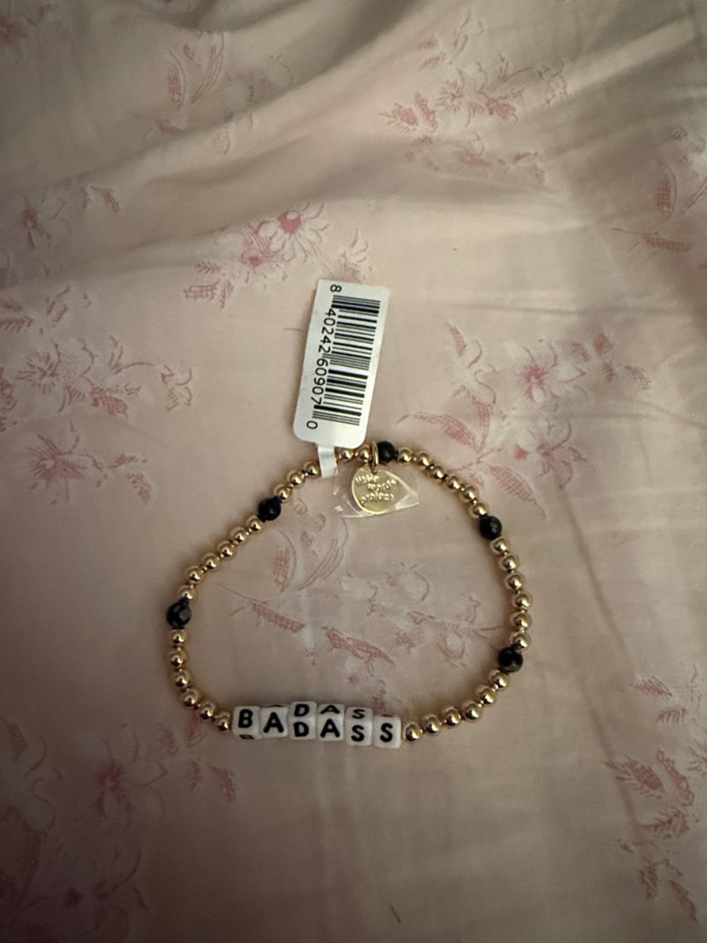 Gold Beaded ‘Badass’ Bracelet